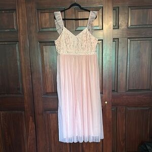 Pink Sleeveless Tulle Dress